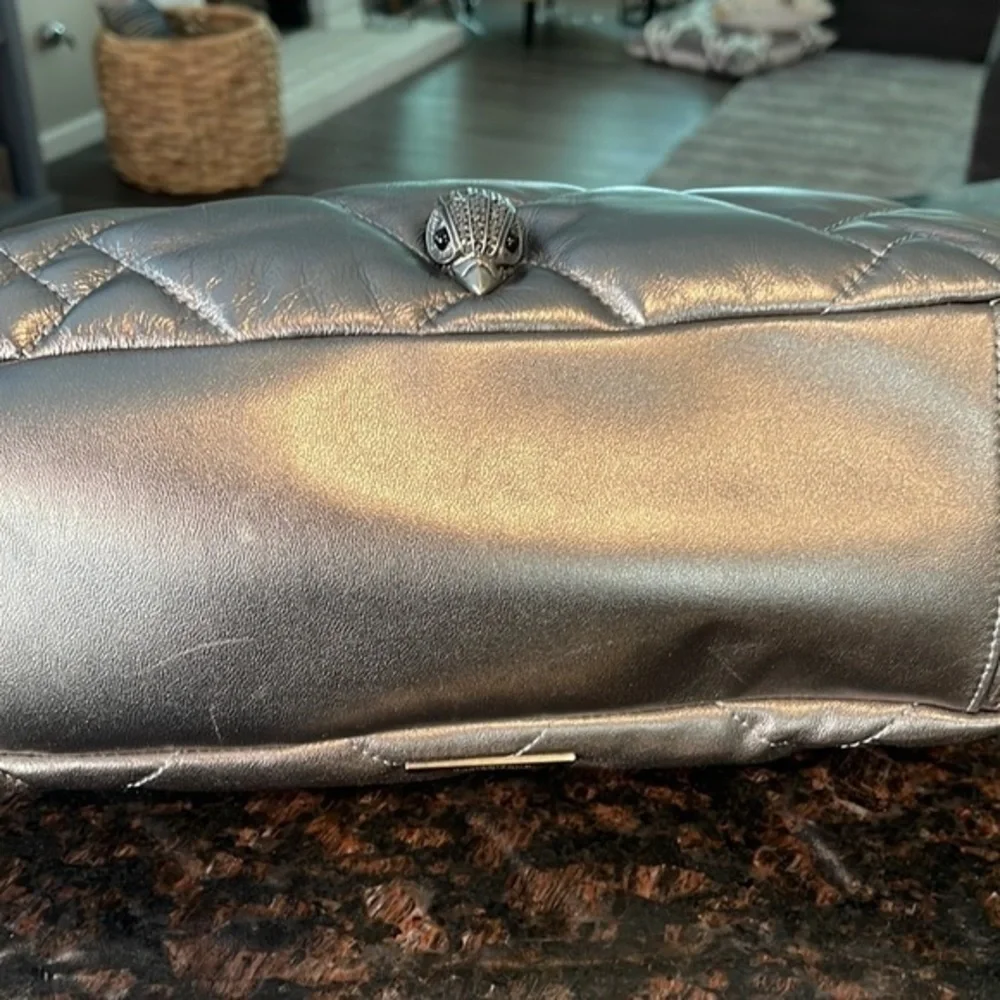 Kurt Geiger Kensington gunmetal quilted hobo bag